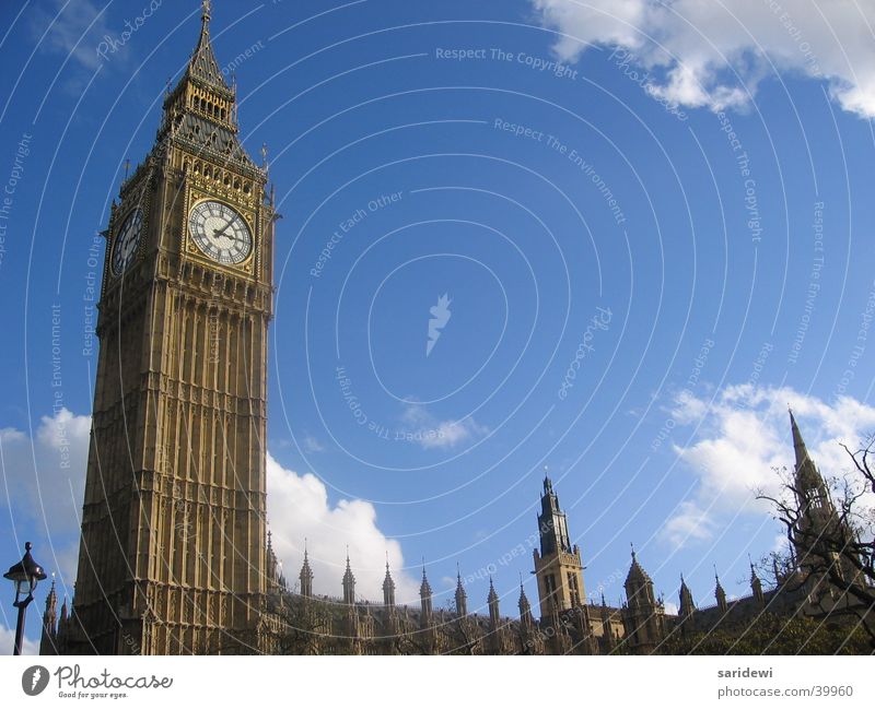 Big Ben in the sky London Houses of Parliament Clouds Clock Bell England Europe Sky Tower