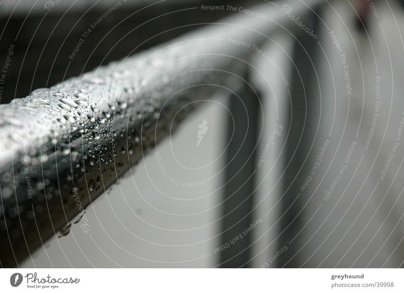 Guiding line Rod Barrier Architecture Drops of water Rain Handrail Weather