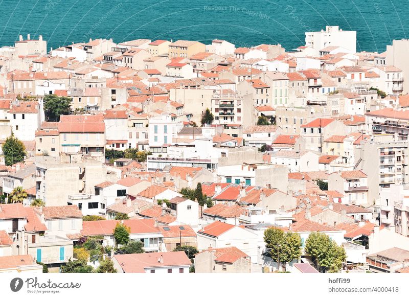The city in the bright Mediterranean light - wanderlust and wanderlust inclusive rooftop landscape sea of rooftops Mediterranean city Mediterranean sea Spring