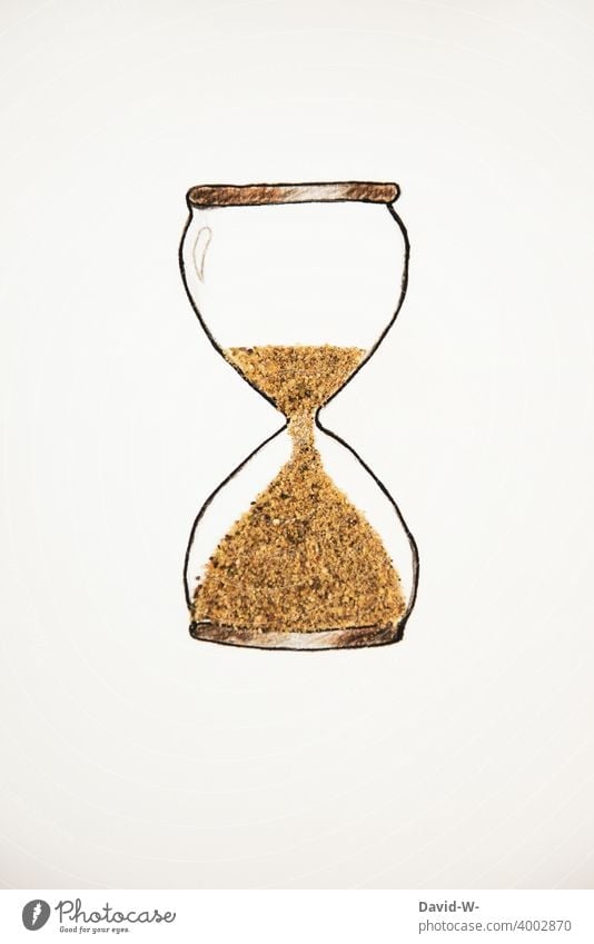 Time runs out in an hourglass Hourglass time pressure Sand creatively expire Haste Hectic Stress Clock
