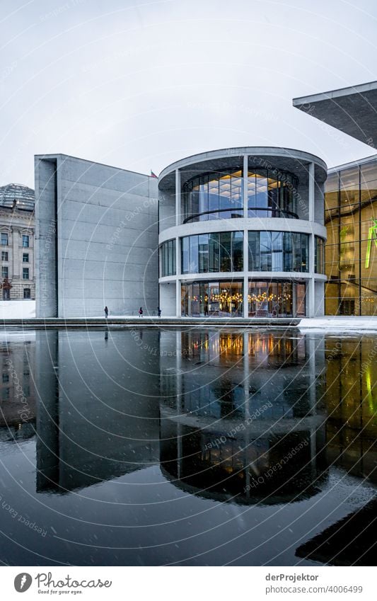 Paul Löbe House with reflection I Reichstag tranquillity lockdown Culture Art Downtown Berlin Congress building Manmade structures Building Colour photo
