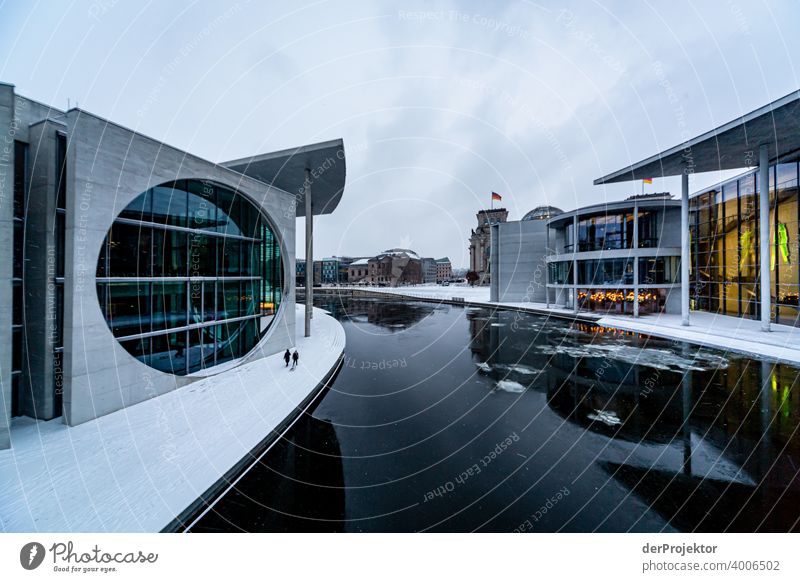 Marie-Elisabeth-Lüders-House with ice floes II Reichstag tranquillity lockdown Culture Art Downtown Berlin Congress building Manmade structures Building