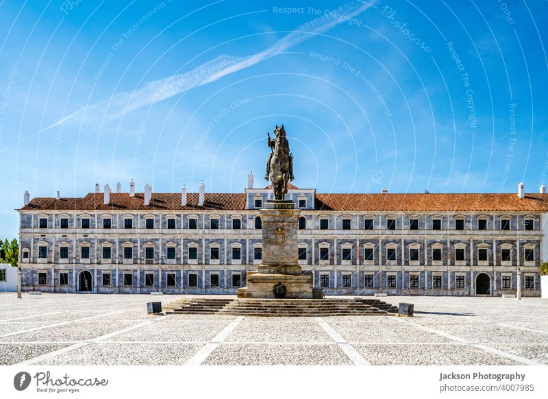 Historic Ducal Palace of Vila Vicosa, Portugal vila viçosa palace portugal ducal landmark vila vicosa heritage paço king statue d. joao iv horse