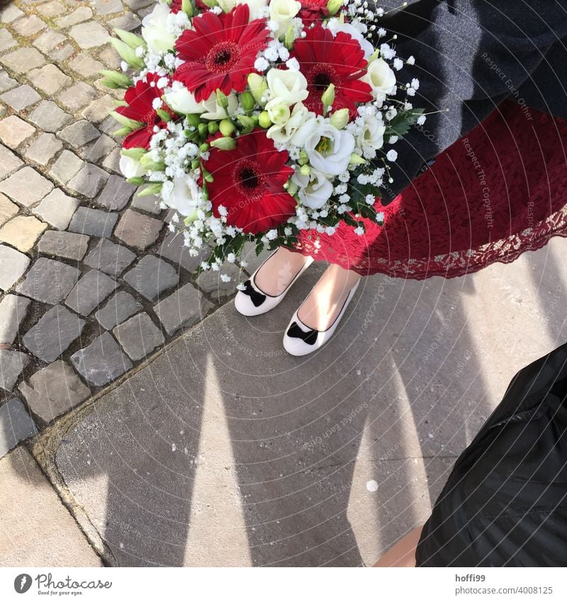 red and white flowers on the wedding day red flower Blossom Feasts & Celebrations Bird's-eye view Decoration Wedding Bouquet Flower Wedding there Plant