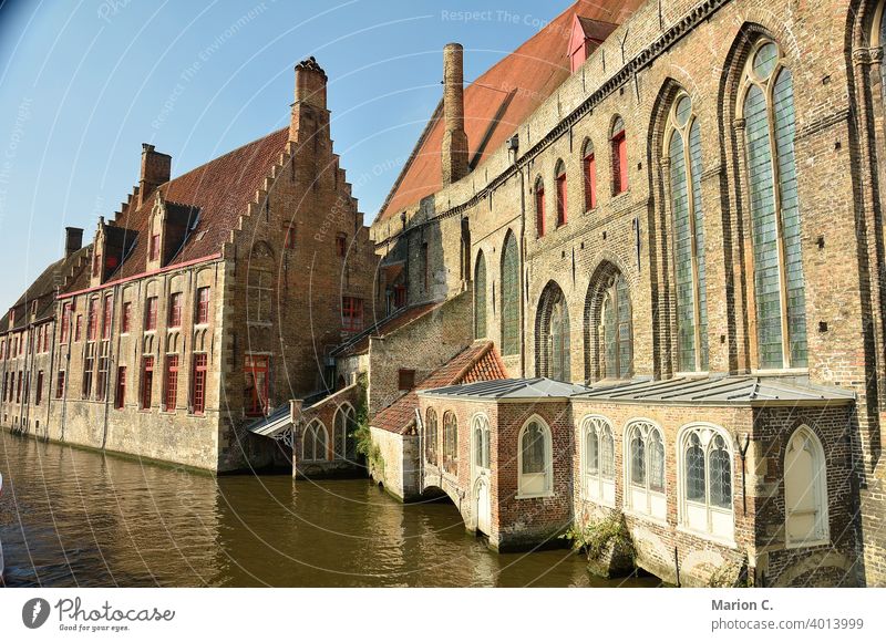 Bruegge, Belgium, Reie, Janshospital, Mariastraat, Bruges historic old town River saint jans hsopital Memling Museum Tourism Saint Jan's Hospital Dijver Town