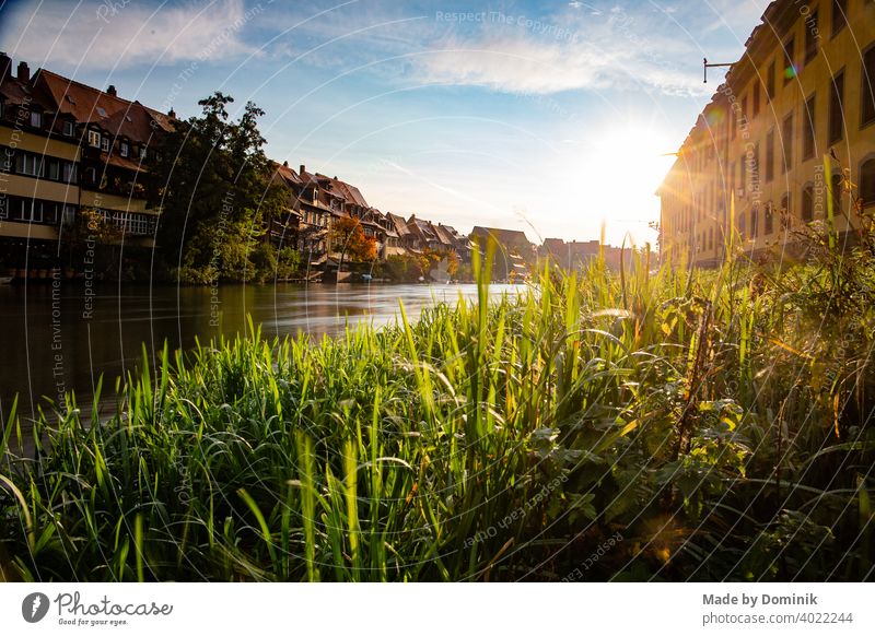 Bamberg in the morning sun Exterior shot Deserted Colour photo House (Residential Structure) Town Old town Day Architecture Facade Building Historic