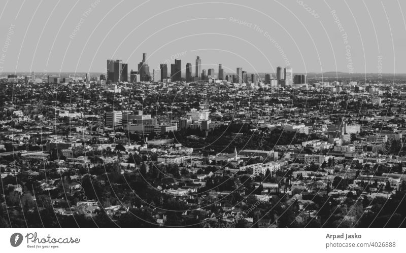 Loas Angeles Cityscape In Mono Los Angeles Black and white La