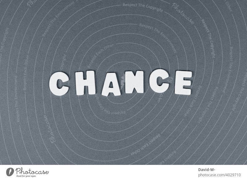 Chance - word on gray background Word Letters (alphabet) Neutral Background use Opportunity possibility concept