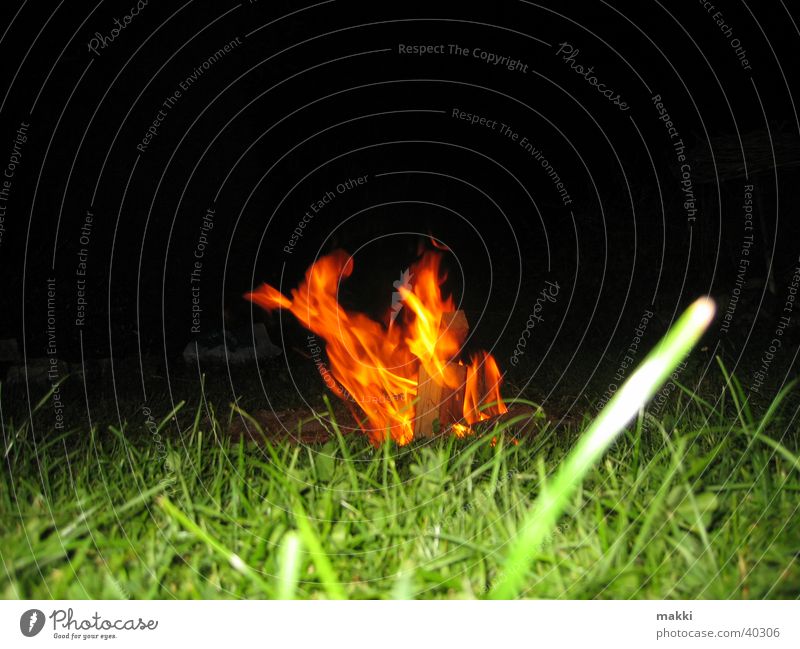 fiery Night Meadow Burn Blaze Fireplace Warmth
