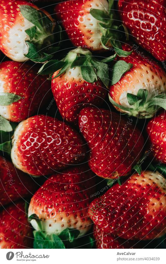 A close up of a bunch of strawberries with healthy aspect, healthy aspect food background strawberry colorful minimalism wallpaper horizontal dieting colours