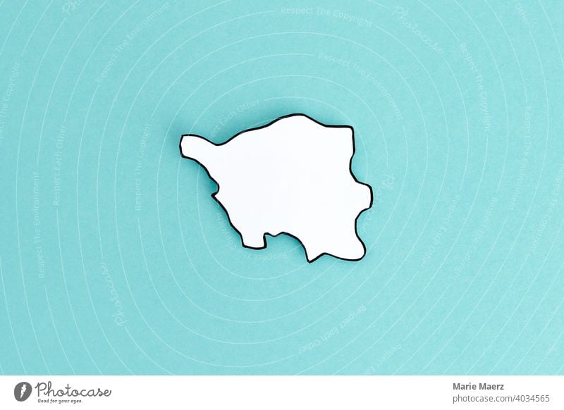 Federal state Saarland as paper silhouette frontiers outline Country policy Federal State map Germany paper cut Paper Minimalistic Silhouette country Design