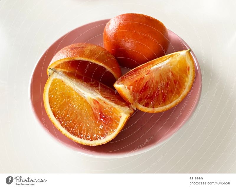 Fruit plate with blood oranges Orange Column fruit Fresh Juicy Sour citrus fruit Vitamin C Healthy Healthy Eating Delicious Food Vitamin-rich Food photograph