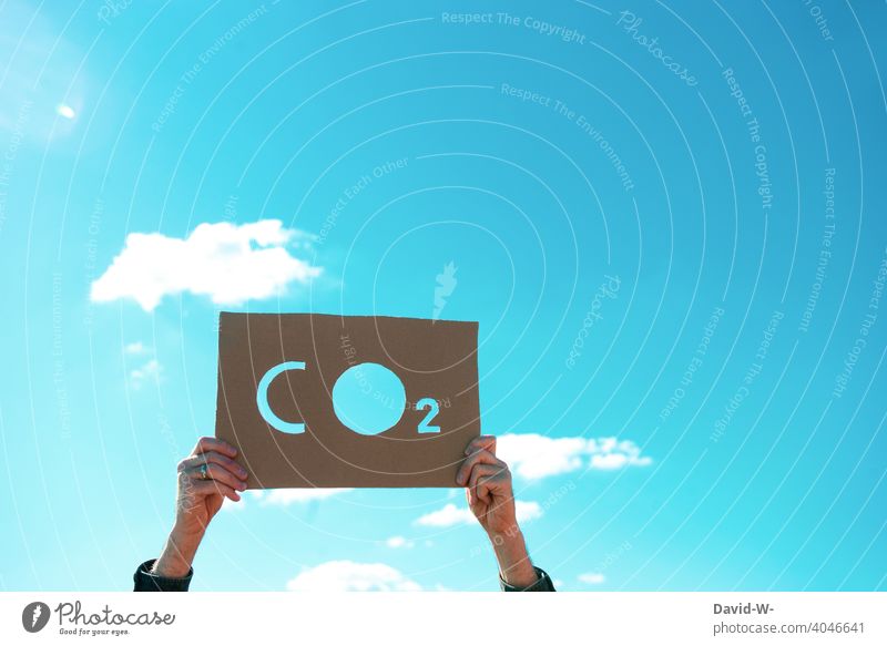 CO2 - we are the future Beautiful weather CO2 emission Climate change sign Environmental pollution Carbon dioxide Sky Fear of the future