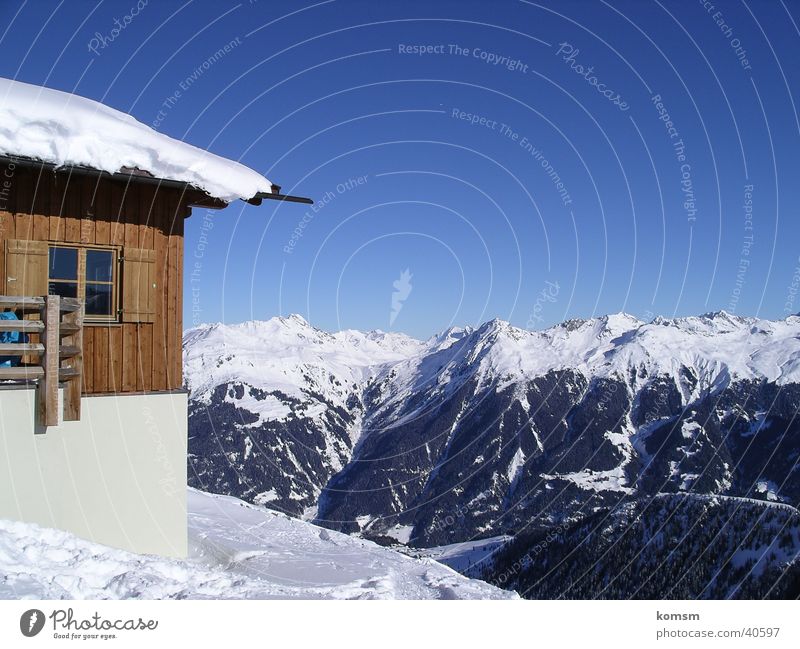 Cottage Montafon Austria Winter Mountain Hut sheik Sky Blue Après ski board