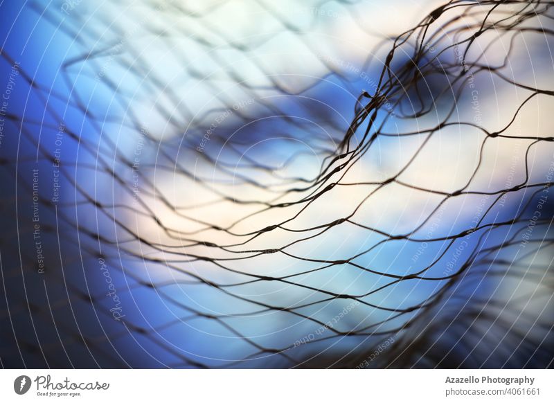 Close up image of a net in abstract blue art background blur blurry cell color colorful connection creativity design fairy fine fine art focus form grid iron
