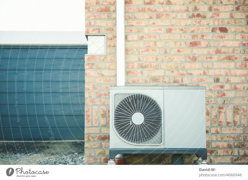 Air source heat pump - energy generation future-oriented Energy generation Forward-looking Innovative Eco-friendly Ecological Sustainability New building