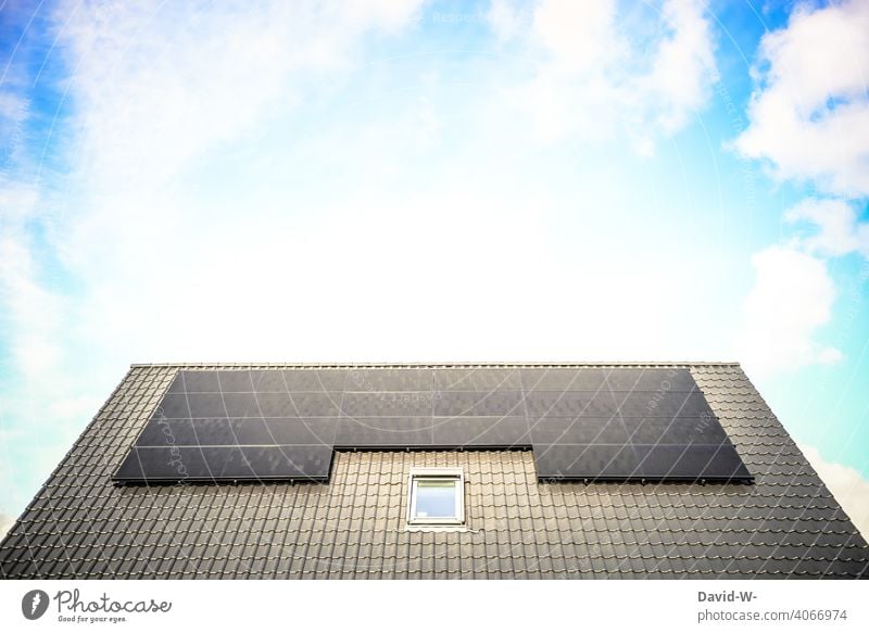 Photovoltaics and sunshine photovoltaics good weather House (Residential Structure) Roof Solar cell photovoltaic system Renewable energy Solar Energy