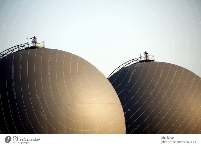 Illusion I Double D Water tank water tanks Architecture Bra bosom Breasts Sky Round Industrial plant Cloudless sky Structures and shapes Feminine Nipple Boiler