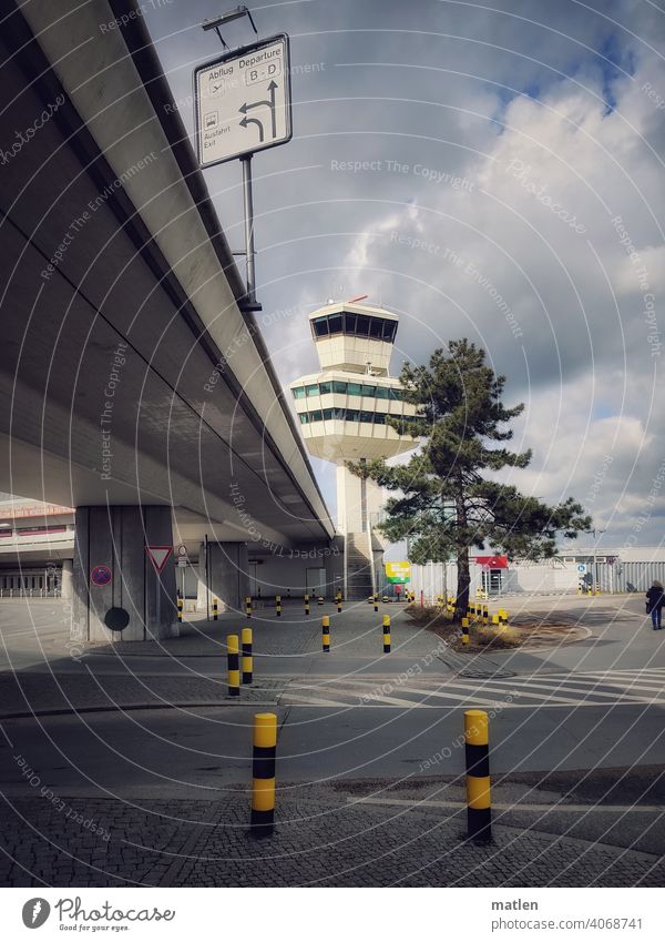 Farewell to Tegel Airport Berlin tower Overpass Sky Tree Bollard vaccination centre Goodbye Concrete sign void Aviation