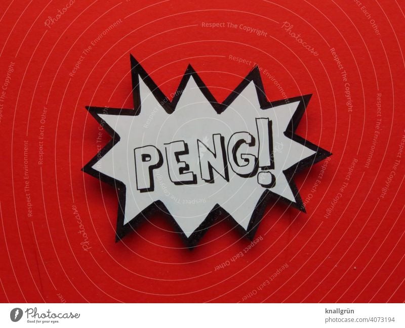 Bang! bang Speech bubble Comic Comic Style Exclamation mark serrated Prongs Capital letter Colour photo Deserted Characters Neutral Background Communicate