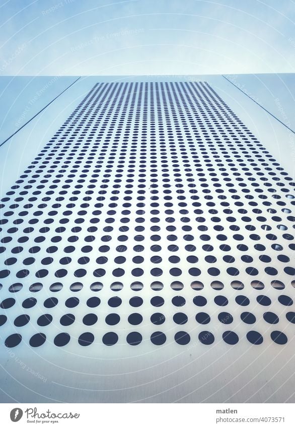 perforated sheet Plate with holes Sky little cloud Metal Deserted Detail Pattern Hollow Abstract Climate
