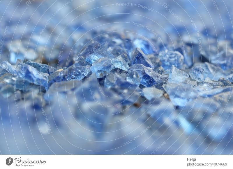 Illusion | Gems? Glass Gravel Glass chippings barefoot path Healthy Walking Barefoot Blue Small Going feel sensation Close-up Colour photo