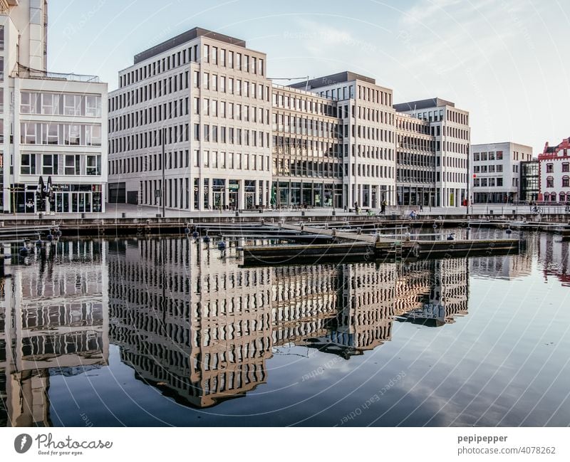 Office building Dortmund Phoenixsee Lake Phoenix Office work Lakeside Tourist Attraction Relaxation labour Work and employment work office Workplace Business