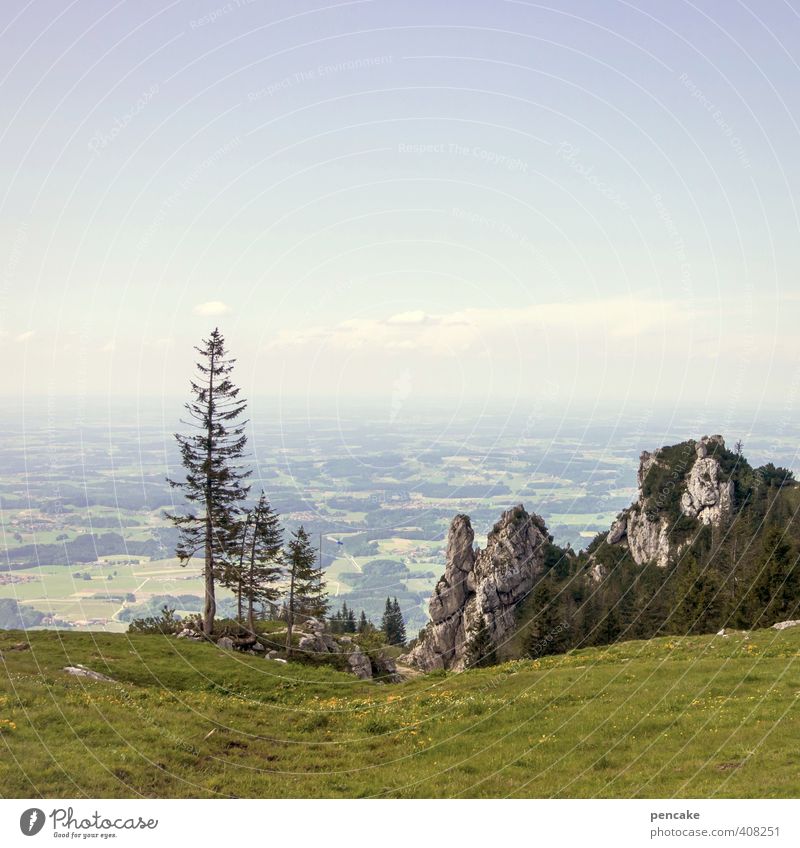 AST6 Inntal | distant view Nature Landscape Sky Summer Beautiful weather Forest Alps Mountain camping wall Far-off places Lake Chiemsee Spruce Rock