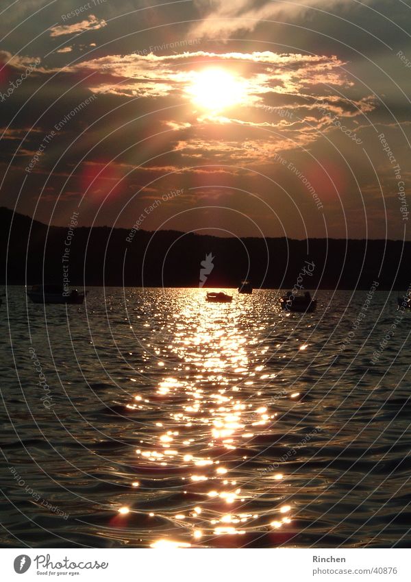 Evening mood Croatia Ocean Light Waves Digital camera Sun
