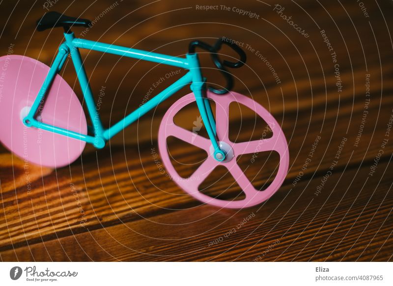 Colorful bike. Bicycle Cycling Hipster model Miniature pink Turquoise Racing cycle variegated