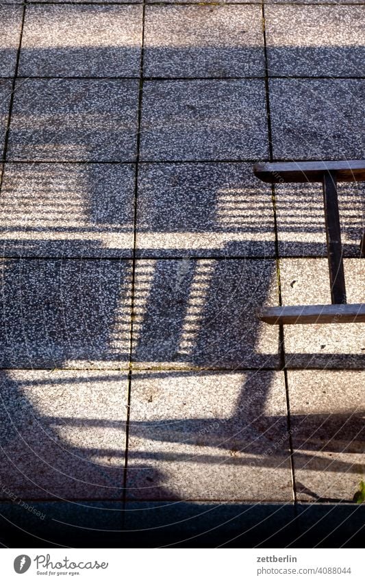 Shadow from folding chairs on the terrace Light Sun Chair Folding chair Garden chair Furniture Outdoor furniture allotment Garden plot Terrace Seam disk