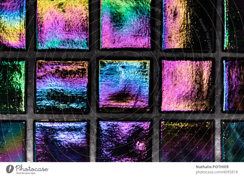Iridescent tiles with beautiful colors iridescent light Multicoloured Colour Color gradient Colour photo Reflection Play of colours Background picture