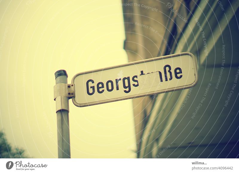 First Names | Schorschens Tin Car Alley George Street street sign Street sign Signs and labeling Deserted