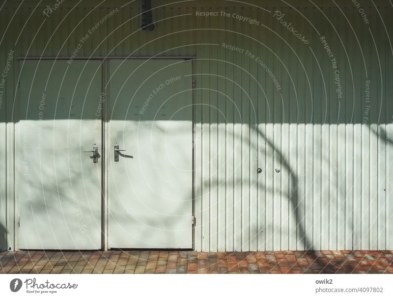affection door Closed too Building Exterior shot cordon Colour photo Day cordoned off Structures and shapes Detail Sunlight Shadow door handle Couple Entrance