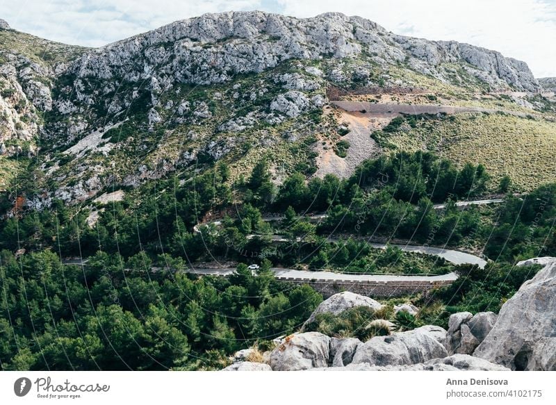 Winding Road of Palma de Mallorca, Spain mallorca palma palma de mallorca road winding hills winding road majorca island balearic spain forest trees cycling