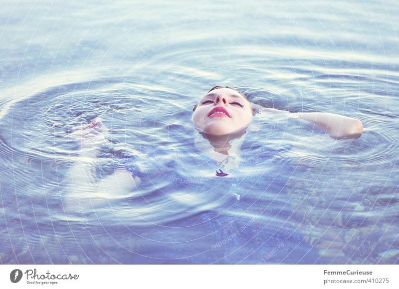 Water elf (II) Feminine Young woman Youth (Young adults) Woman Adults 1 Human being 18 - 30 years Nature Elements Drops of water Beautiful weather Contentment