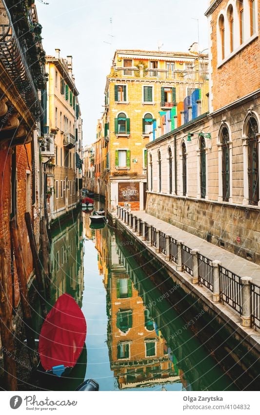View on channel in Venice. italy venice canal background abstract water attraction card city cityscape europe european famous italian landscape romantic tourism