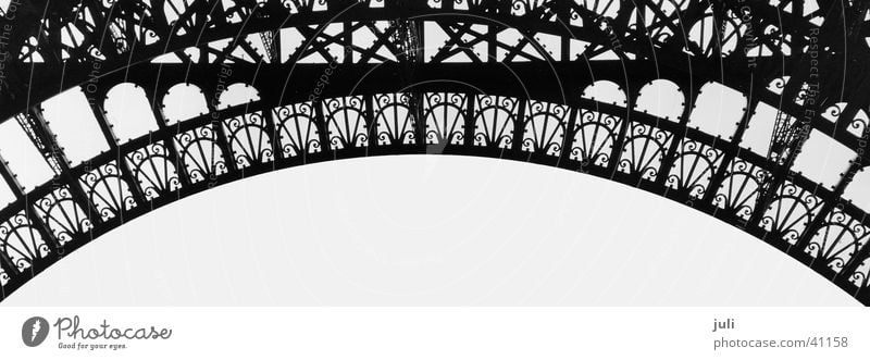 Arc_sw Paris Eiffel Tower Steel Architecture Handrail Black & white photo