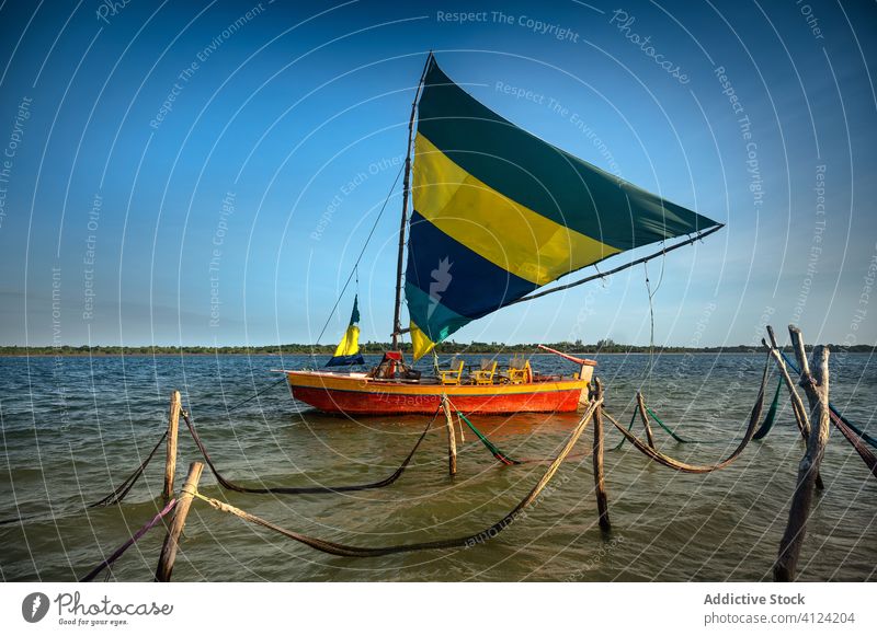 Close-up of an isolated boat in the sea Brasil Brazil Lagoon Outdoors beauty in nature blue blue sky clear sky climate change global warming horizon landscape