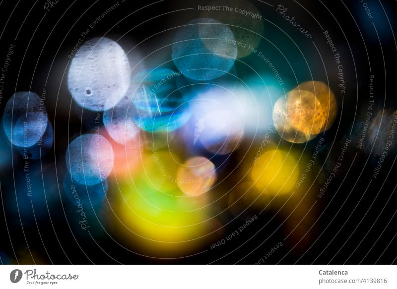 Colorful lights on dark background Round luminescent colors structure Glimmer Light Design Reflection Structures and shapes blurriness Glittering Abstract