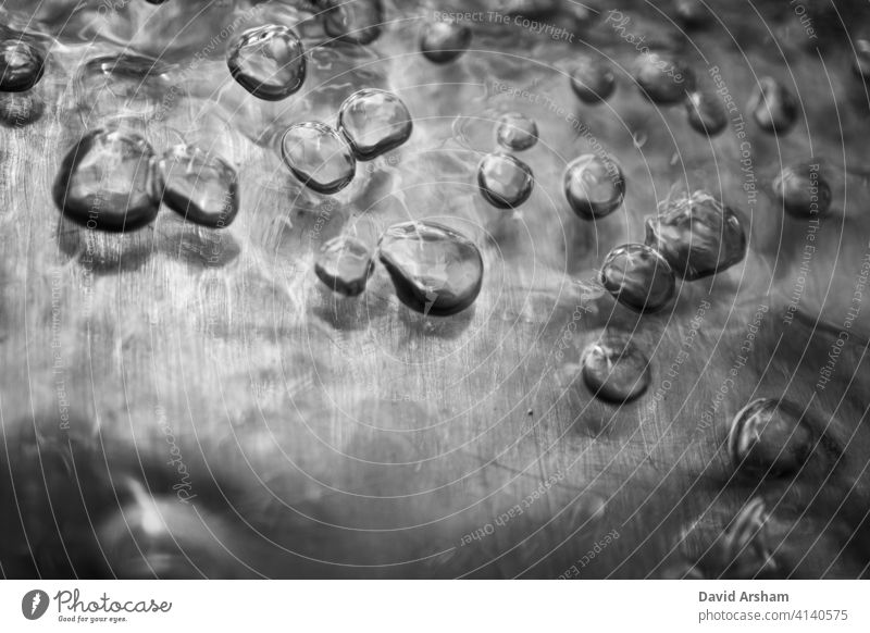 Touching Bubbles in Water on Metal flow surface thirst disperse graphic ripple abstract liquid background refreshing pure contrast macro backdrop circles design