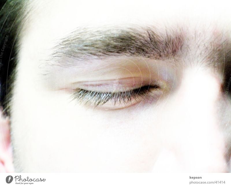 Closed eye Eyebrow Eyelash Sleep Grief Man Eyes Face Pallid Nose Sadness