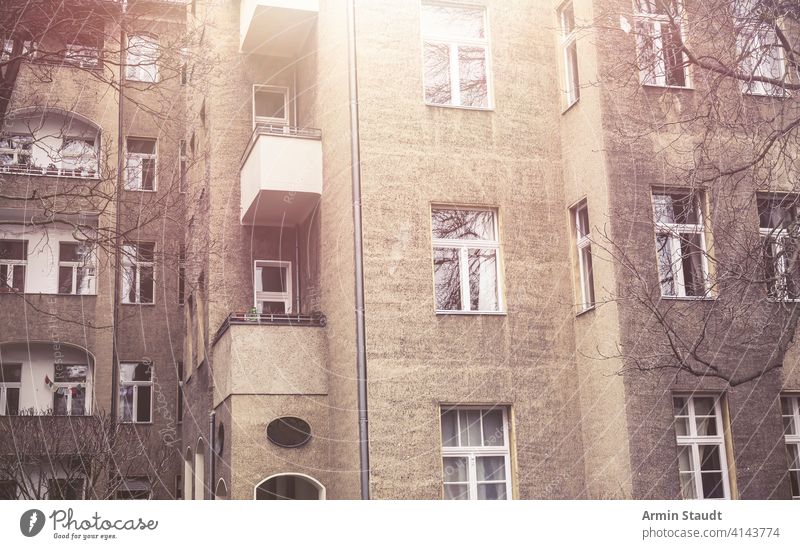 old, poor houses in Berlin, Kreuzberg apartment architecture balcony berlin block building cheap city concrete detail dirty europe facade flats germany grungy