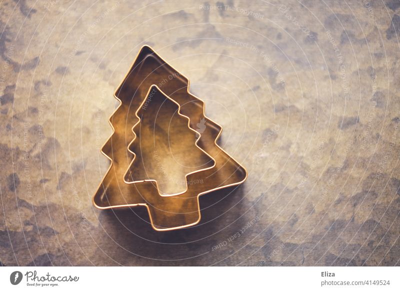 Cookie cutter in the shape of a fir tree. Christmas cookie cutter Christmas tree Christmassy Christmas & Advent Christmas decoration Fir tree golden
