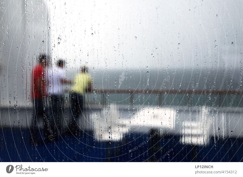 3 guys Guys men Navigation Ferry travel vacation Together Friends Rain Drop Slice Gray Change in the weather ship