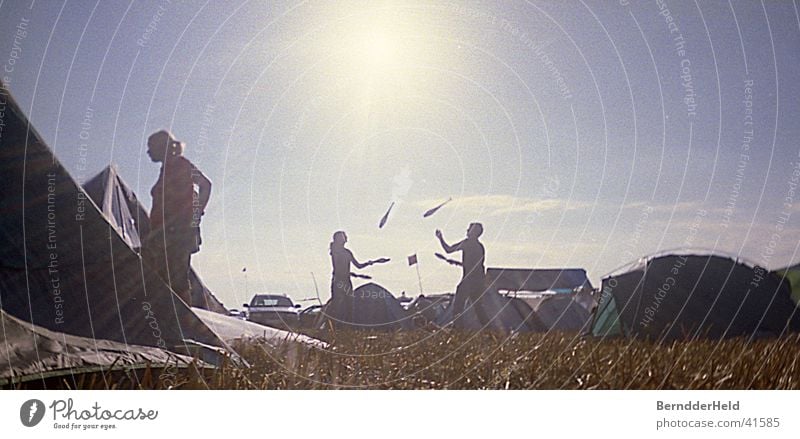 juggle Juggle Camping Back-light Silhouette Acrobat Sun interplay