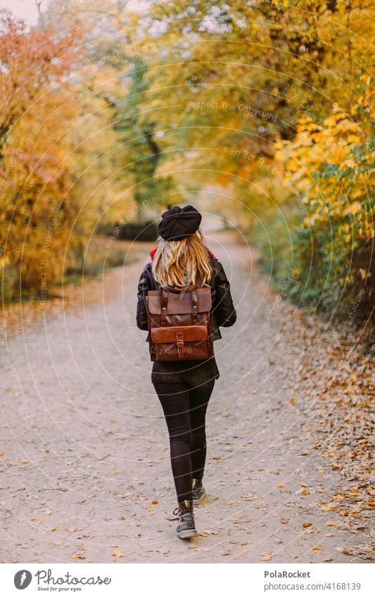 #A9# Autumn walk Exterior shot Autumnal weather Autumn leaves Hiking Positive To go for a walk Hair and hairstyles being out Nature Experience Young woman