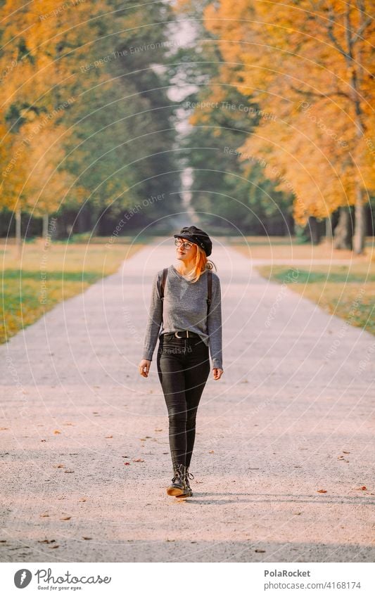 #A9# Autumn walk Exterior shot Autumnal weather Autumn leaves Hiking Positive To go for a walk Hair and hairstyles being out Nature Experience Young woman