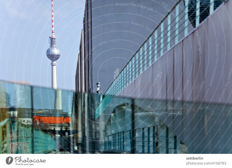 Ferensehturm behind the Federal Chancellery Architecture Berlin chancellor's office Office city Germany Capital city House (Residential Structure) Sky High-rise