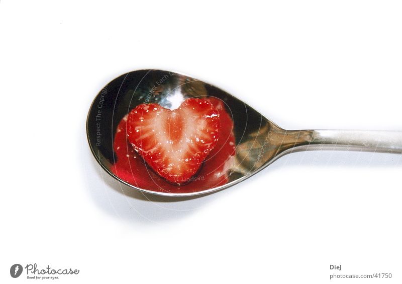 strawberry heart Spoon Strawberry Heart Love